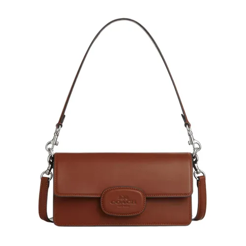 Túi Đeo Chéo Nữ Coach Eliza Flap Crossbody With Leather Covered Closure CT851 Màu Nâu Đậm