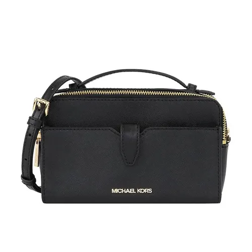 Túi Đeo Chéo Nữ Michael Kors MK Jet Set Medium Double Zip Phone Crossbody Bag 35F2GTTC2L Màu Đen