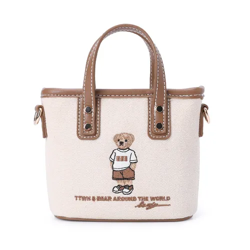 Túi Đeo Chéo Nữ TTWN BEAR TN3259 TN3535 Màu Be Viền Nâu