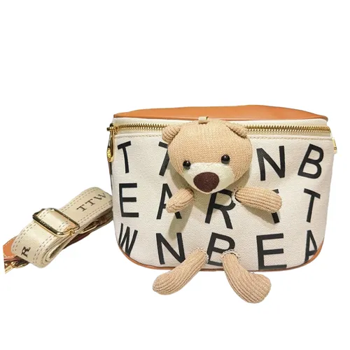 Túi Đeo Chéo Nữ TTWN BEAR TN3689 10040 Màu Be Viền Nâu