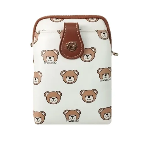 Túi Đeo Chéo Nữ TTWN BEAR TT2358 TT2071 Màu Trắng Phối Nâu