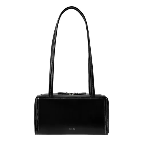 Túi xách - Túi Đeo Vai Nữ Stand Oil Post Bag In Vegan Leather Stitch Black Màu Đen - Vua Hàng Hiệu