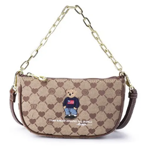 Túi Đeo Vai Nữ TTWN BEAR TT2463 Màu Be Viền Nâu