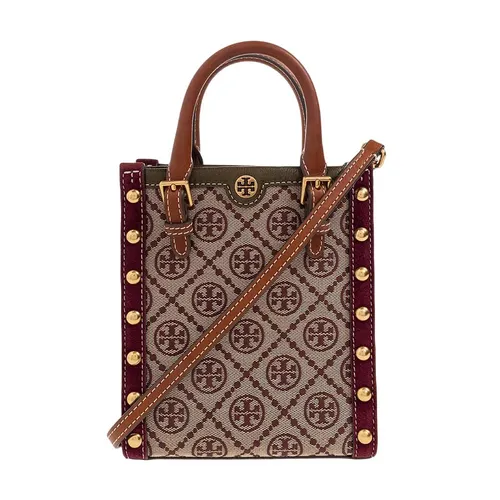 Túi xách Tory Burch Túi đeo vai - Túi Đeo Vai Tory Burch Burgundy T Monogram Mini Shoulder Bag Màu Nâu - Vua Hàng Hiệu