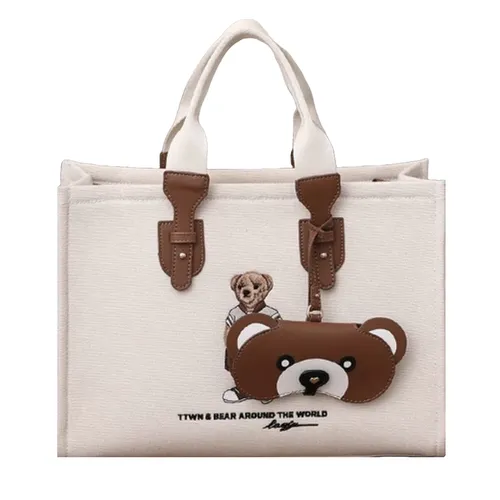 Túi Tote Nữ TTWN BEAR TN3549 Màu Be (Kèm Túi Đựng Kính)