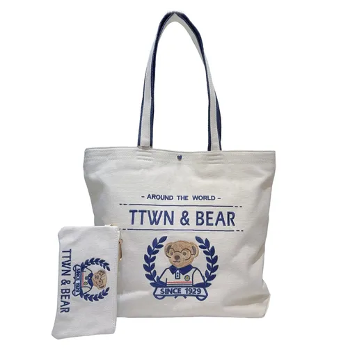 Túi Tote Nữ TTWN BEAR TN3575 Màu Trắng Kem (Kèm Ví Dài)