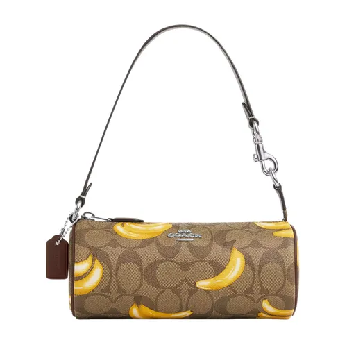 Túi Trống Nữ Coach Nolita Barrel Bag In Signature Canvas With Banana Print CR368 Màu Nâu  