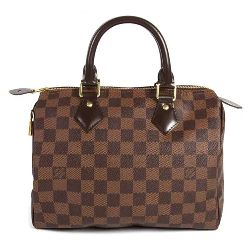 Túi Trống Nữ Louis Vuitton LV Damier Speedy 25 Màu Nâu Đen