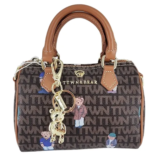 Túi Trống Nữ TTWN BEAR TN2637 Logo Chữ Màu Nâu Đậm