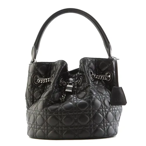 Túi Xách Nữ Christian Dior Lambskin Bucket Handag Black Màu Đen