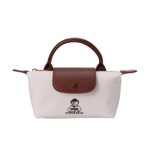 Túi Xách Nữ TTWN BEAR TN3589 10040 Màu Trắng Viền Nâu Size S