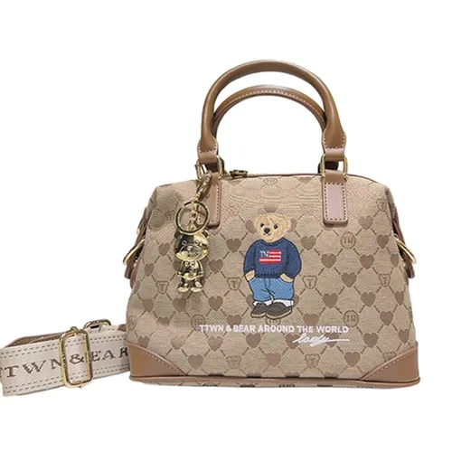 Túi Xách Nữ TTWN BEAR TN3658 TN3711 Màu Be Viền Nâu