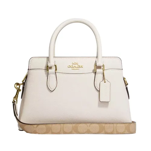 Túi Xách Tay Nữ Coach Mini Darcie Carryall Bag With Signature Canvas Detail CH502 Màu Trắng T_NS
