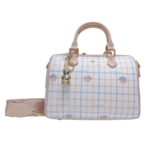 Túi Xách Tay Nữ TTWN BEAR TN3650 TN3562 Màu Trắng Kẻ