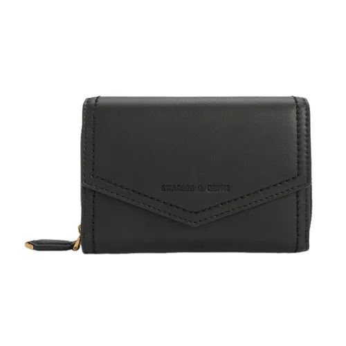 Ví Nữ Charles & Keith CNK Stitch Trim Envelope Wallet - Black 10770427-5 Màu Đen