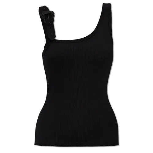 Thời trang Áo ba lỗ - Áo Ba Lỗ Nữ Versace Jeans Couture Black With Baroque Buckle 76HAM625 J0004 899 Tank Top Màu Đen Size 38 - Vua Hàng Hiệu