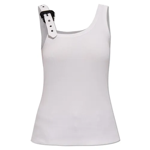 Thời trang Áo ba lỗ - Áo Ba Lỗ Nữ Versace Jeans Couture White With Baroque Buckle 76HAM625 J0004 003 Tank Top Màu Trắng Size 38 - Vua Hàng Hiệu