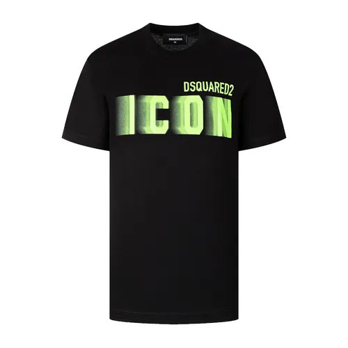 Áo Phông Nam Dsquared2 With Green Icon Blur Logo Printed T-Shirt S79GC0082 S23009 971X Màu Đen Size XS