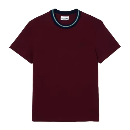 Áo Phông Nam Lacoste Essential Crew Neck Tshirt TH6345 YUP Màu Đỏ Mận Size 3 - Thời trang - Vua Hàng Hiệu