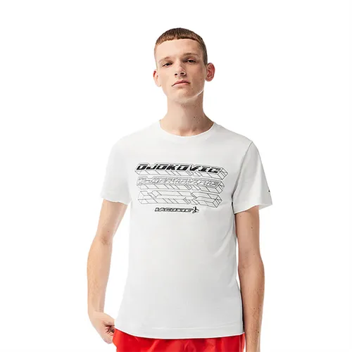 Áo Phông Nam Lacoste T- Shirt x Novak Djokovic TH5191 001 Màu Trắng Size 3