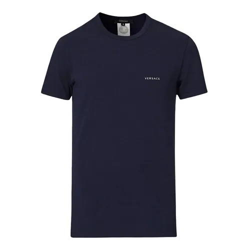 Áo Phông Nam Versace With Logo Printed T-Shirt AU04023 AC00058 A98F Màu Xanh Navy Size 5