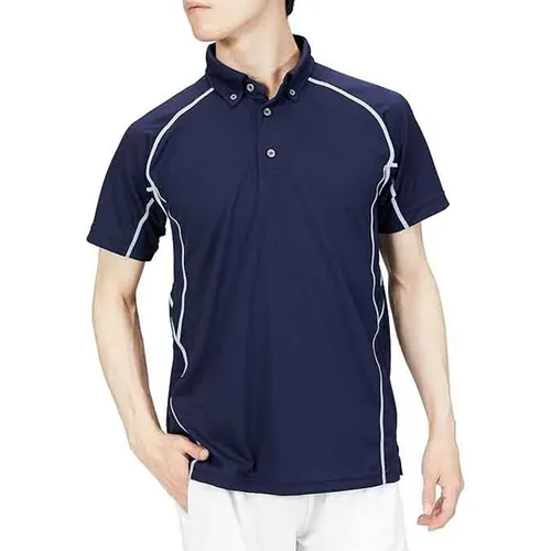 Thời trang Asics - Áo Polo Nam Asics Men's Dry Deco Button Down Shirt 2031D921-400 Màu Xanh Navy Size L - Vua Hàng Hiệu