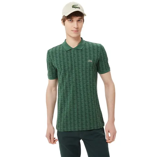 Thời trang - Áo Polo Nam Lacoste Monogram Classic Fit PH0324 24Y Màu Xanh Lá Size 4 - Vua Hàng Hiệu