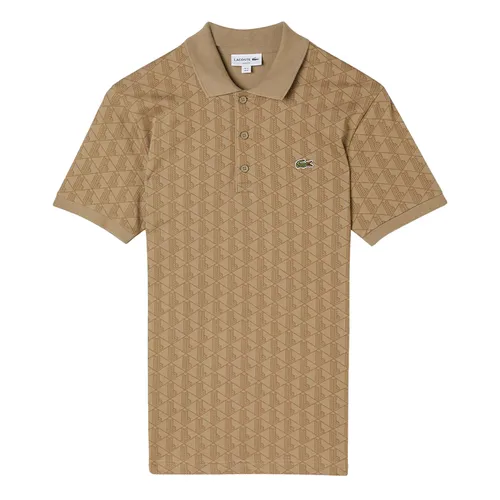 Lacoste Nâu Áo Polo - Áo Polo Nam Lacoste Monogram Cotton Slim Fit PH2410.10C Màu Nâu Size 4 - Vua Hàng Hiệu
