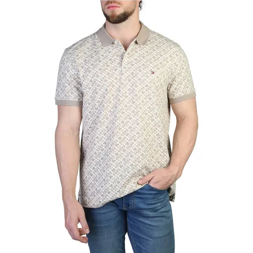 Thời trang Tommy Hilfiger Áo Polo - Áo Polo Nam Tommy Hilfiger Họa Tiết MW0MW30806_AEP Màu Be Size M - Vua Hàng Hiệu