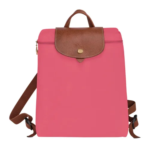 Longchamp - Balo Nữ Longchamp Le Pliage Original Backpack Grenadine Màu Hồng Phối Nâu - Vua Hàng Hiệu