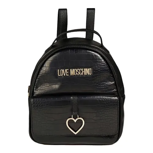 Balo Nữ Love Moschino Logo-Letter Crocodile-Embossed  Backpack Màu Đen
