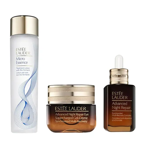 Mỹ phẩm Estée Lauder Bộ sản phẩm - Combo 3 Món Dưỡng Da Estée Lauder Micro Essence Treatment Lotion With Bio-Ferment 200ml + Advanced Night Repair Eye Supercharged Gel Creme 15ml + Advanced Night Repair 50ml - Vua Hàng Hiệu