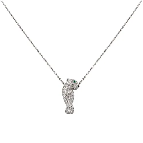 Trang sức Cartier - Dây Chuyền Nữ Cartier Panthère De Cartier Necklace Vàng Trắng 18k, 77 Viên Kim Cương Màu Trắng - Vua Hàng Hiệu