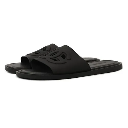 Dép Nam Dolce & Gabbana D&G Rubber With Logo Slide CS2215 AN994 80999 Màu Đen Size 40