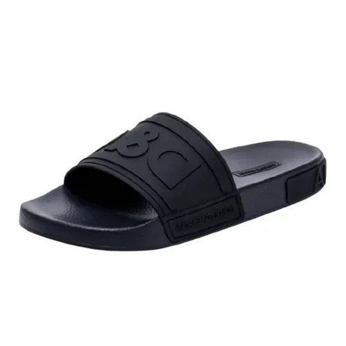 Dép Nam Dolce & Gabbana Rubber D&G With Logo CS1786 AX389 8B956 Màu Đen Size 39