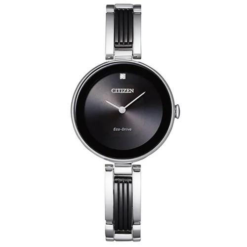 Citizen - Đồng Hồ Nữ Citizen Eco-Drive EX1538-50E Màu Bạc Đen - Vua Hàng Hiệu