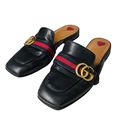 Giày Giày sục - Giày Sục Nữ Gucci Slipper 03 Leather Double Màu Đen Size 37 - Vua Hàng Hiệu