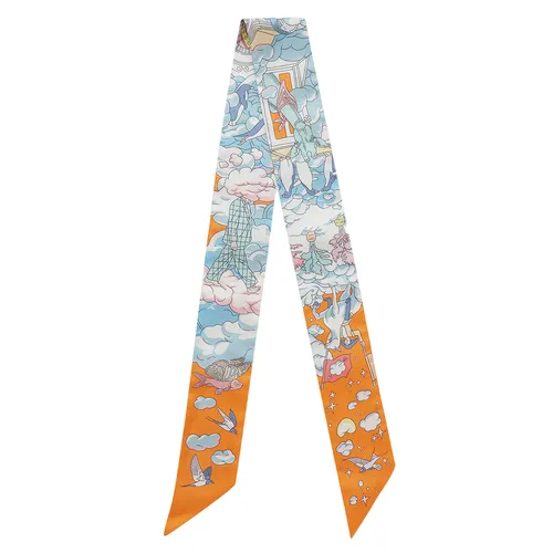 Khăn Nữ Hermès Sur Mon Nuage Twilly Scarf In Silk Màu Cam Xanh - Thời trang - Vua Hàng Hiệu