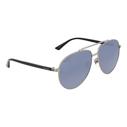 Kính Mát Gucci Blue Pilot Unisex Sunglasses GG0043SA 001 61 Màu Xanh Blue