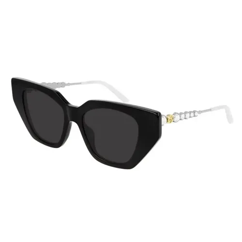 Gucci - Kính Mát Nữ Gucci GG0641S 001 Màu Đen Trắng - Vua Hàng Hiệu