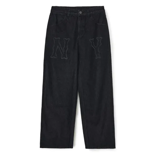 Thời trang - Quần Jean Nữ MLB Denim Coopers Mega Logo New York Yankees Denim Pants 3FDPB0544-50BKS Màu Đen Size XS - Vua Hàng Hiệu