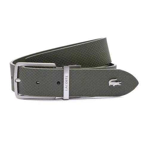 Lacoste - Thắt Lưng Nam Lacoste Chantaco Wide Buckle Reversible Belt Dùng 2 Mặt RC4085 918 Màu Nâu Rêu - Vua Hàng Hiệu