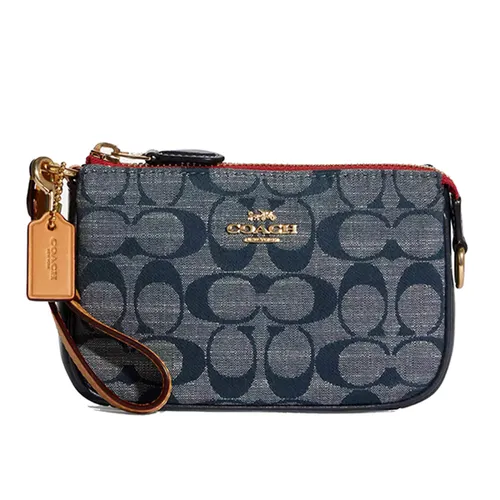 Túi xách - Túi Cầm Tay Coach Nolita 15 In Signature Chambray C8665 Gold/Denim Multi Màu Xanh - Vua Hàng Hiệu