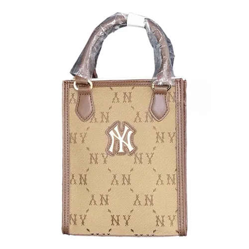 Túi xách - Túi Đeo Chéo MLB Diamond Monogram Tote Bag New York Yankees 7ACRMDB4N-50BGS Màu Nâu Be - Vua Hàng Hiệu
