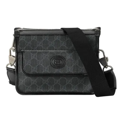 Túi Đeo Chéo Nam Gucci Interlocking GG Supreme Canvas Bag 674164 Màu Đen