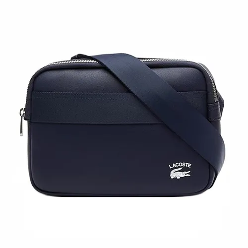 Túi Đeo Chéo Nam Lacoste Men's Leather Printed Gray Messenger Bag NH4018PN 021 Màu Xanh Navy