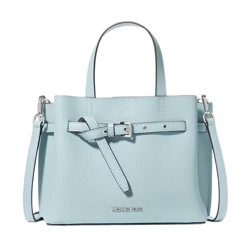 Túi xách - Túi Đeo Chéo Nữ Michael Kors MK Emilia Small Pebbled Leather Satchel 35H3SU5S1T Màu Xanh Da Trời - Vua Hàng Hiệu