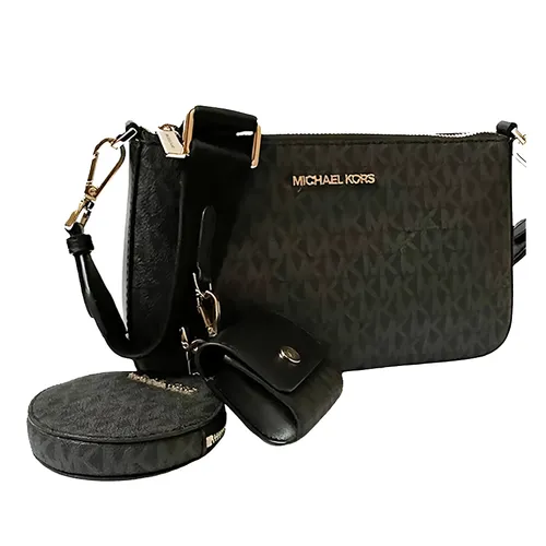 Túi Đeo Chéo Nữ Michael Kors MK Jet Set Travel Small Logo Shoulder Bag With Pouches Màu Đen