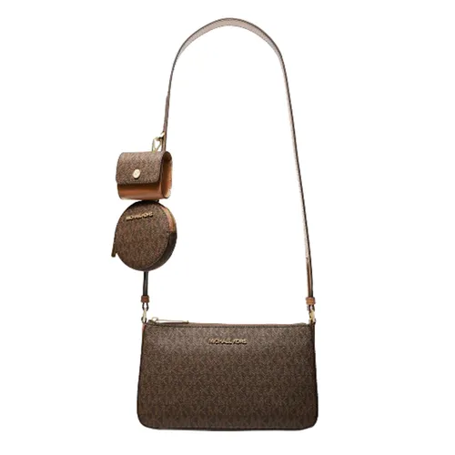 Túi Đeo Chéo Nữ Michael Kors MK Jet Set Travel Small Logo Shoulder Bag With Pouches Màu Nâu