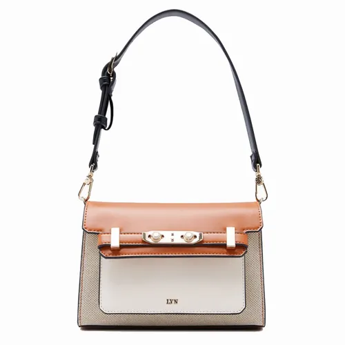 Túi Đeo Vai Nữ Lyn Flawless M Shoulder Bags LL24FBS124 Brown Màu Nâu Trắng